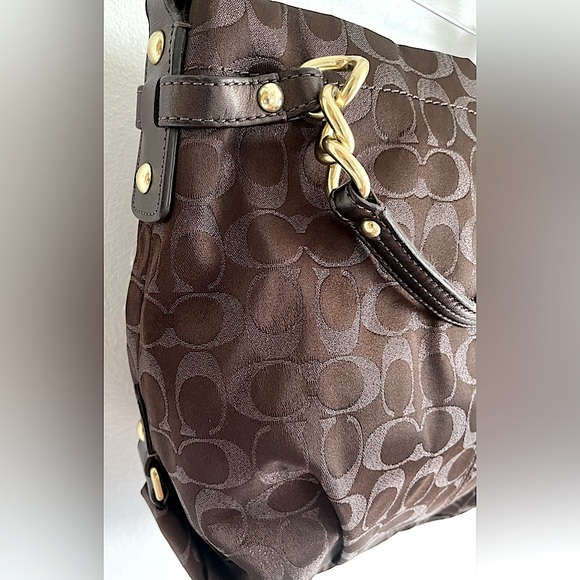 COACH Glitter Logo Brown Bag - Picture 3 of 8